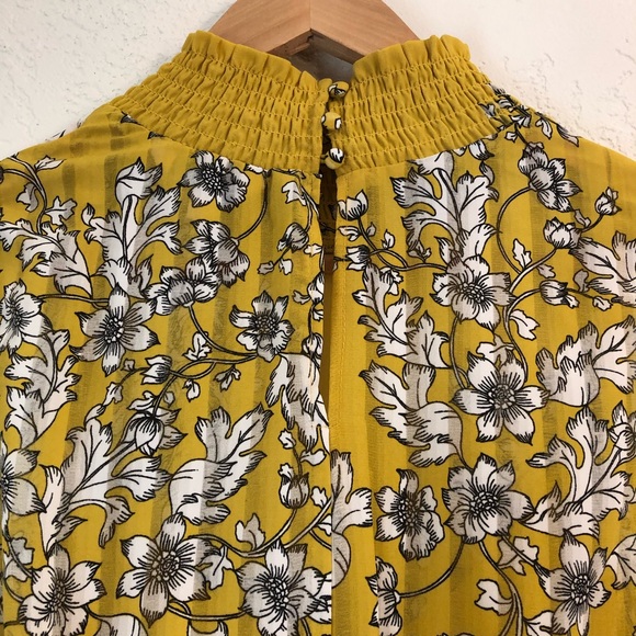 Nanette Lepore Smocked High Neck Floral Dress - Picture 6 of 10